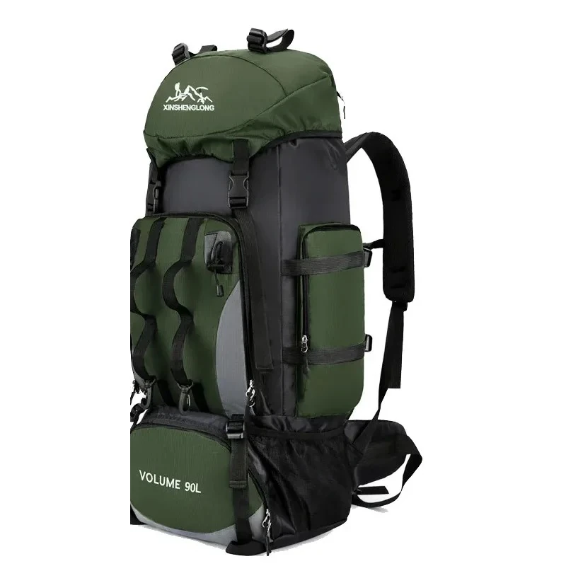 90L hiking backpack, green