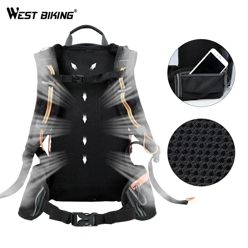Daypack ventilated mesh back panel and phone-sized front pocket